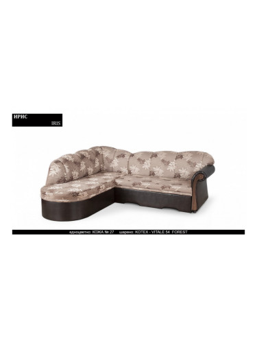 Ъглов диван Iris BM, с ракла, разтегателен