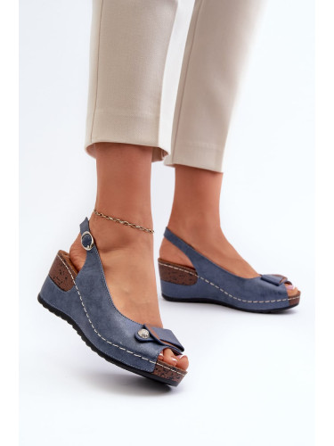 Women's Lightweight Comfortable Wedge Sandals, Blue Efravia