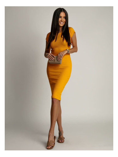 Women's dress Basic - mustard yellow