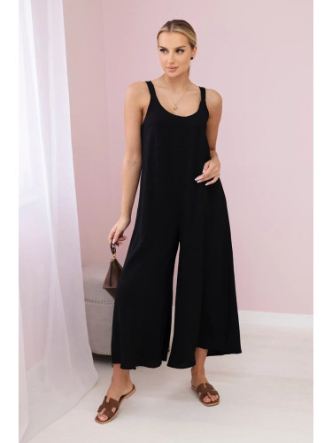 Black jumpsuit with wide straps