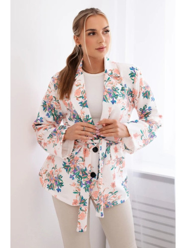 Floral blazer ecru