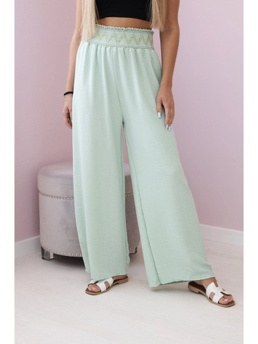 Trousers with wide elastic waistband mint