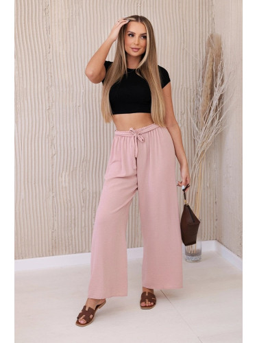 Wide-waisted trousers dark powder pink