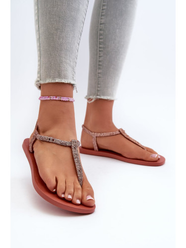 Women's sandals with glitter Brilha Fem Coral class Ipanema