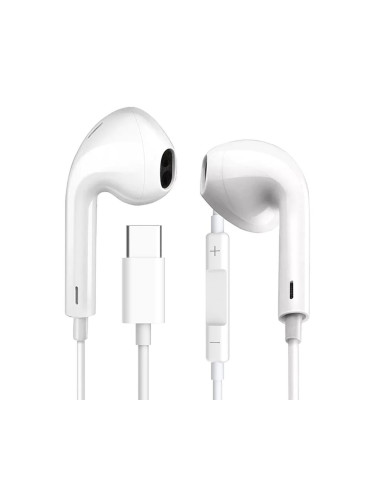 Earphones с microphone USB-C бял