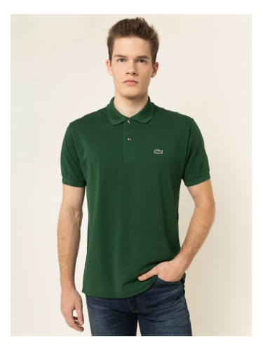 Lacoste Тениска с яка и копчета L1212 Зелен Classic Fit