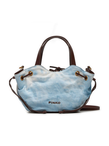 Pinko Дамска чанта Pagoda Small Shopper PE 24 PLTT 102910 A1MB Светлосиньо