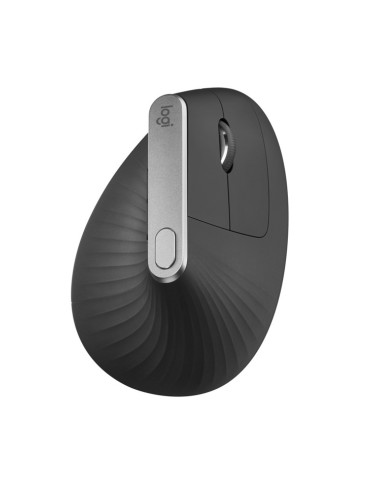 Мишка Logitech MX Vertical, оптична (4000 dpi), безжична/жична, USB Type C, графит, вертикална