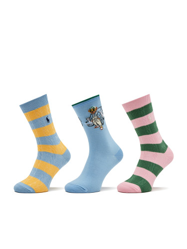 Комплект 3 чифта дълги чорапи дамски Polo Ralph Lauren 455950827001 Цветен