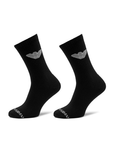 Комплект 2 чифта дълги чорапи мъжки Emporio Armani 303122 4R345 00020 Черен