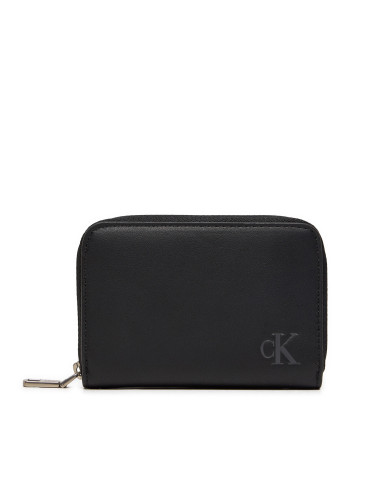 Малък дамски портфейл Calvin Klein Jeans Block Med Zip Around K60K612254 Черен