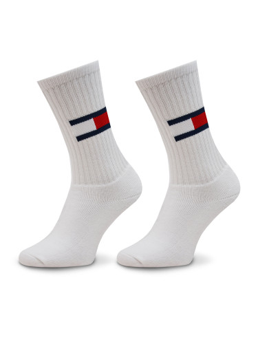 Комплект 2 чифта дълги чорапи мъжки Tommy Jeans 701228222 Бял