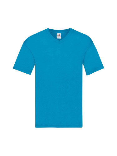 Blue Men's T-shirt Original V-neck Fruit of the Loom