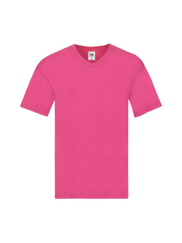 Pink T-shirt Original V-neck Fruit of the Loom