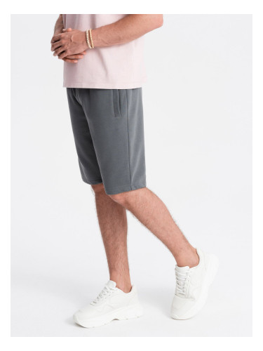 Ombre Men's BASIC cotton sweat shorts - graphite