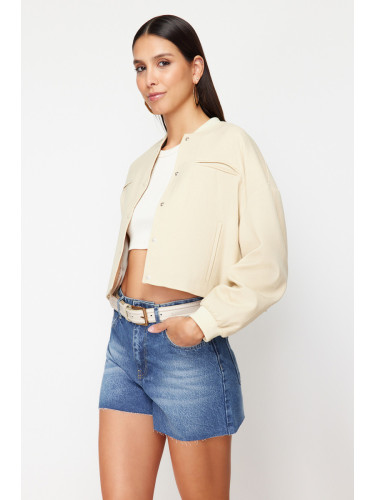 Trendyol Dark Blue High Waist Denim Shorts