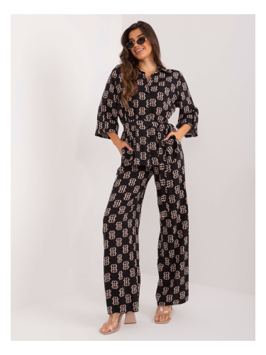 Black two-piece summer viscose set