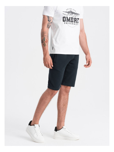 Ombre Men's BASIC cotton sweat shorts - black
