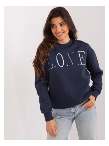 Sweatshirt in navy blue with colorful lettering