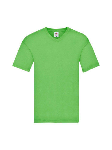 Green T-shirt Original V-neck Fruit of the Loom