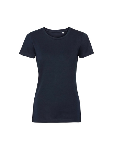 Navy Women's T-shirt Pure Organic Russell