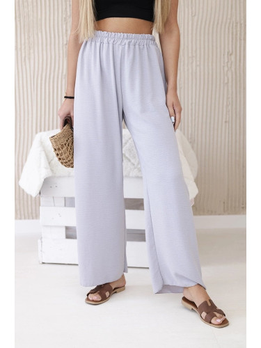 Grey wide trousers