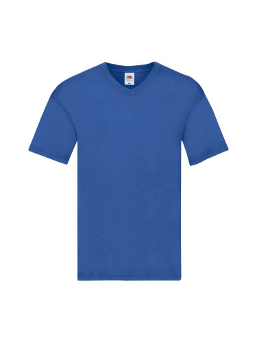 Blue Men's T-shirt Original V-neck Fruit of the Loom