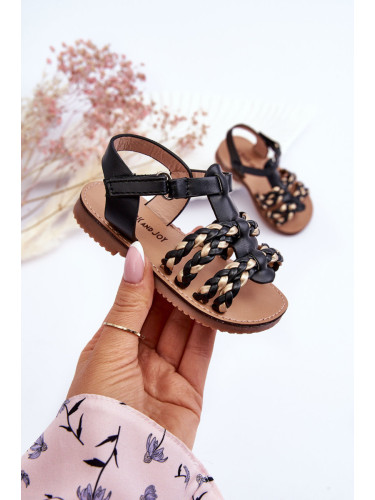 Boto Детски велкро сандали с райе Черни Sammy