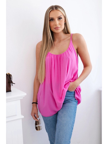 Viscose blouse with straps pink