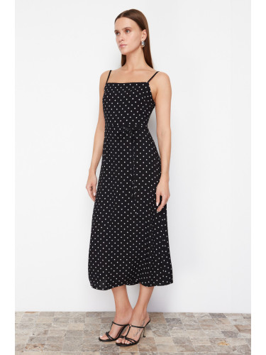 Trendyol Black Polka Dot A-line Midi Woven Dress