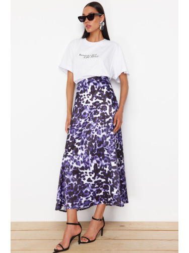 Trendyol Purple Patterned Maxi Length Woven Skirt
