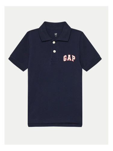 Gap Тениска с яка и копчета 843607-00 Тъмносин Regular Fit