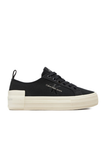 Calvin Klein Jeans Гуменки Bold Vulc Flatf Low Lace Mix Mtl YW0YW01465 Черен