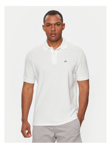 C.P. Company Тениска с яка и копчета 16CMPL090A005527G Бял Regular Fit