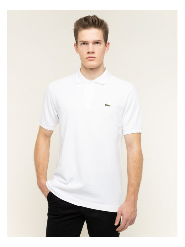 Lacoste Тениска с яка и копчета L1212 Бял Classic Fit