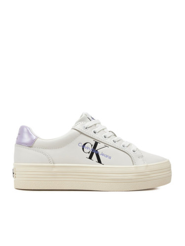 Calvin Klein Jeans Сникърси Vulc Flatform Laceup Lth YW0YW01474 Бял