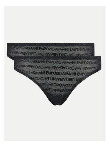Emporio Armani Underwear Комплект 2 чифта бикини бразилиана 163333 3F204 00020 Черен