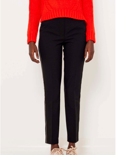 Black straight fit pants with lampas CAMAIEU - Women
