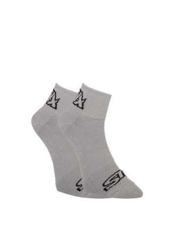 Styx ankle socks gray with black logo (HK1062)