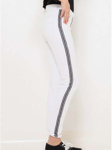White skinny fit jeans with lampas CAMAIEU - Women