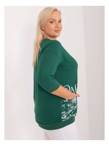 Navy green blouse plus size with cuffs