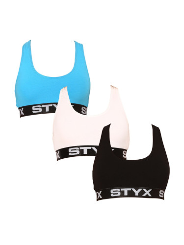 3PACK women's bra Styx sport multicolor