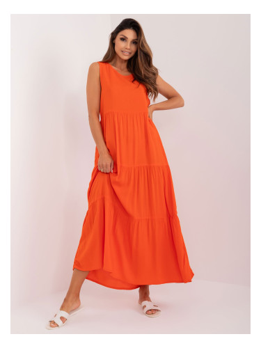 Orange maxi dress with ruffles SUBLEVEL