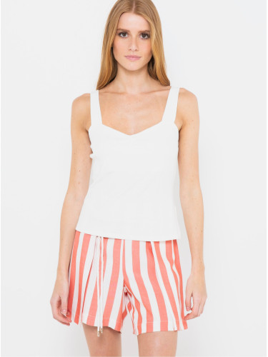 White Ribbed Tank Top CAMAIEU - Women