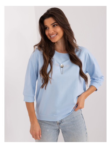 Light Blue Oversize Women's Casual Blouse