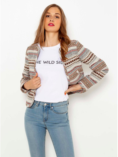 Brown Striped Jacket CAMAIEU - Women