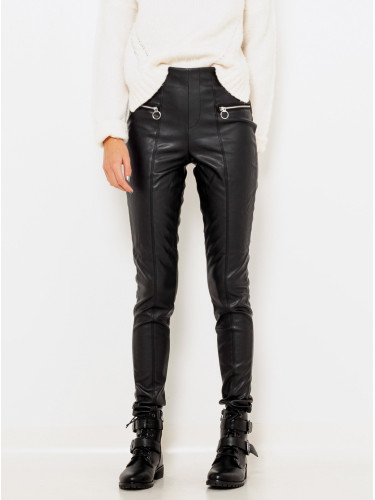 Black leatherette trousers CAMAIEU - Women