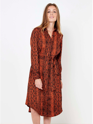 Brown patterned shirt dress CAMAIEU - Women