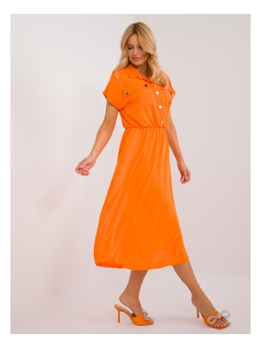 Orange dress with short sleeves