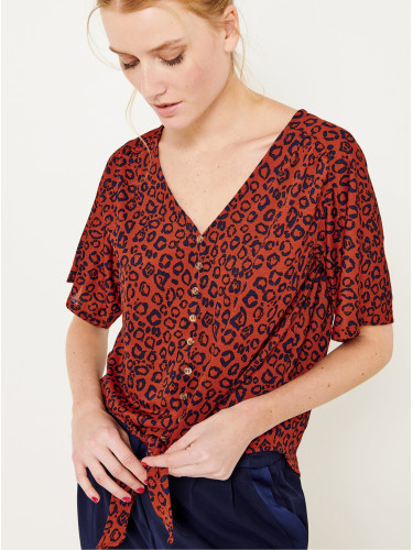 Brick blouse with leopard print CAMAIEU - Women